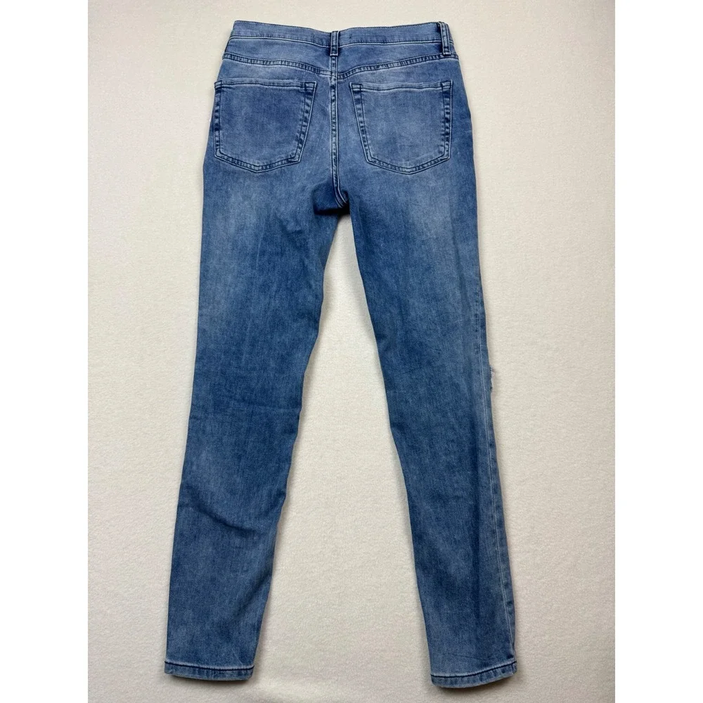 Free People OB754010R Distressed Skinny‎ Jeans 27R Blue Ripped Knees NWT